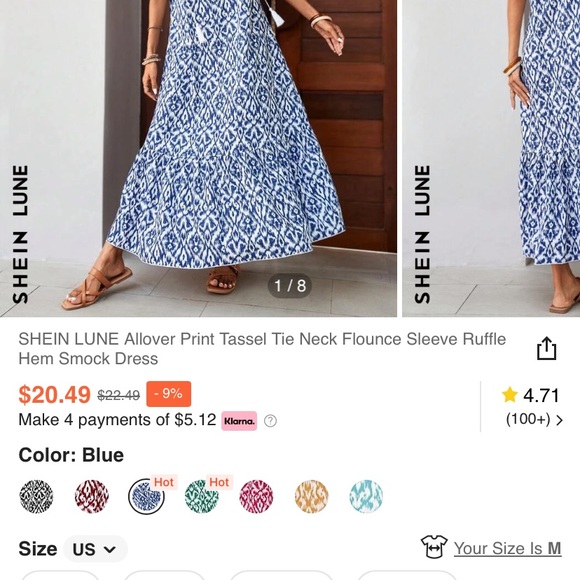 SHEIN Lune Allover Print Smock Dress - Picture 7 of 7